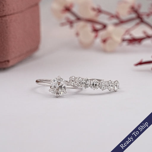 cushion cut diamond bridal set  