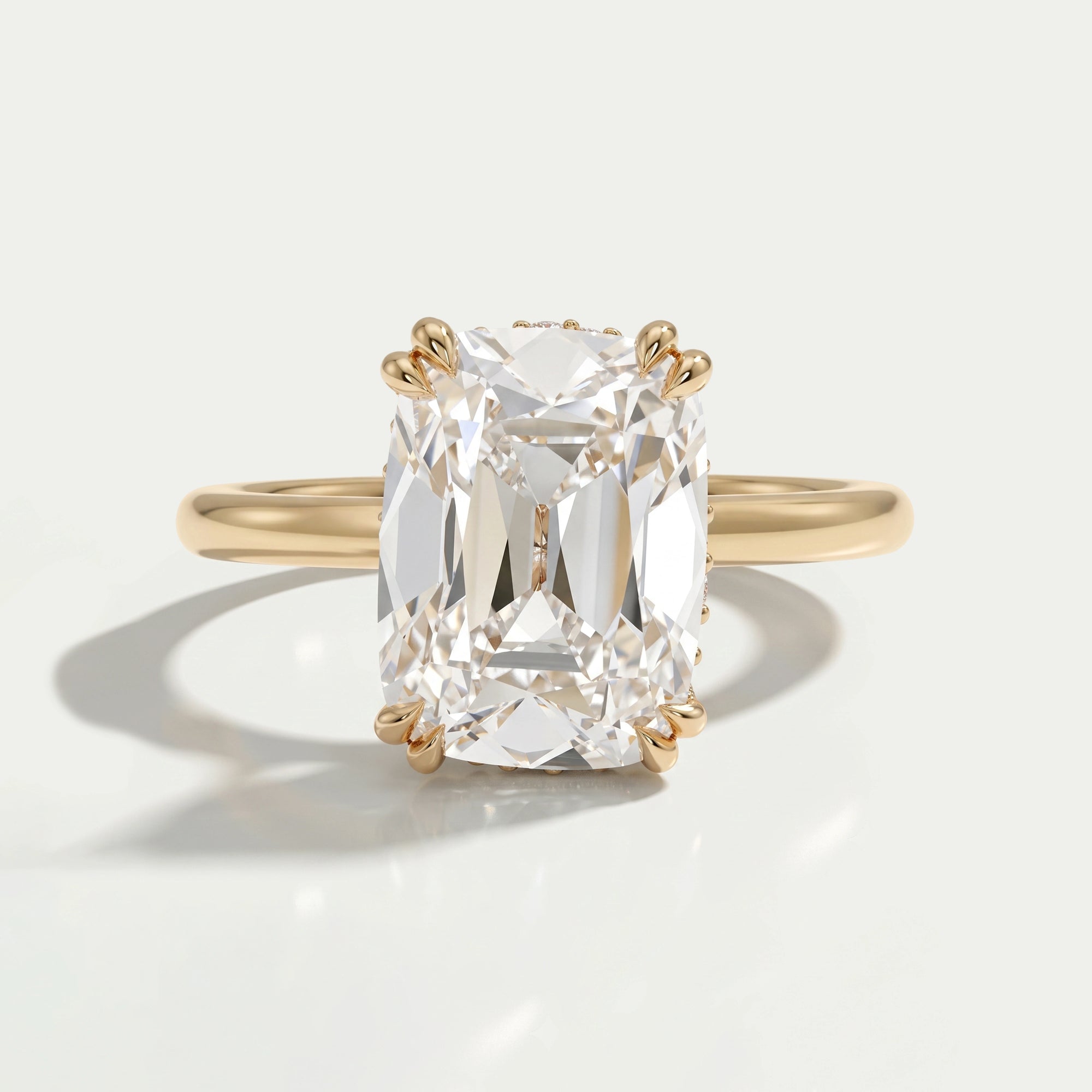 Old Mine Cushion Lab Diamond Solitaire Ring Rings