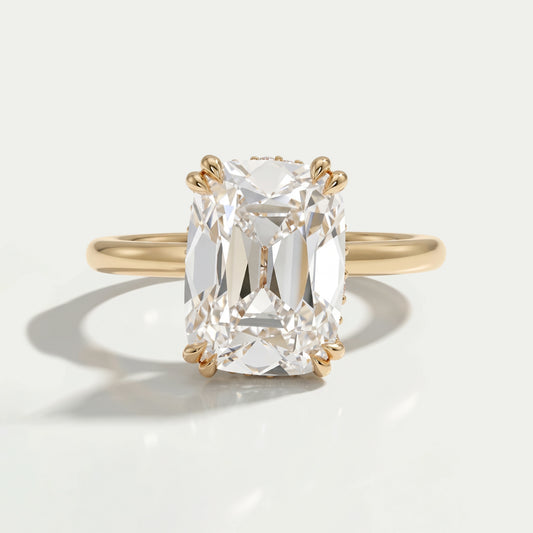 Old Mine Cushion Lab Diamond Solitaire Ring Rings