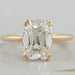front view of old mine cushion diamond solitaire double prong engagement ring