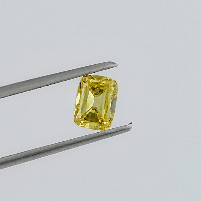 Yellow Old Mine Cushion Lab Grown Loose Diamond