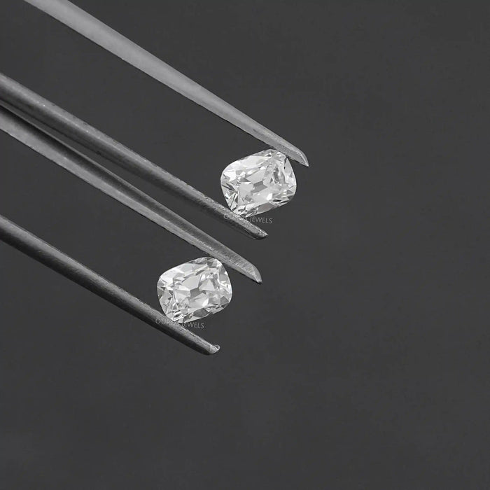 Lab Diamond Old Mine Cushion Matching Pair