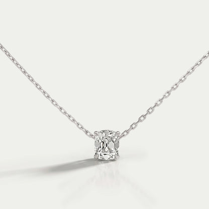 Old Mine Cushion Solitaire Pendant Necklaces