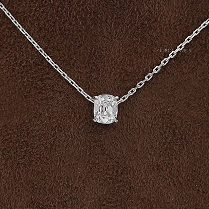 Old Mine Cushion Solitaire Pendant Necklaces