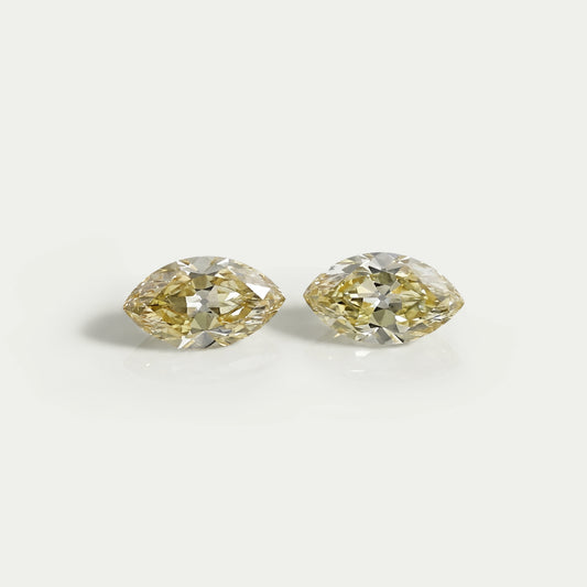 Old Mine Marquise Cut Lab Grown Diamond - Fancy Intense Yellow Loose
