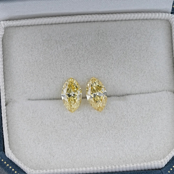 Old Mine Marquise Cut Lab Grown Diamond - Fancy Intense Yellow