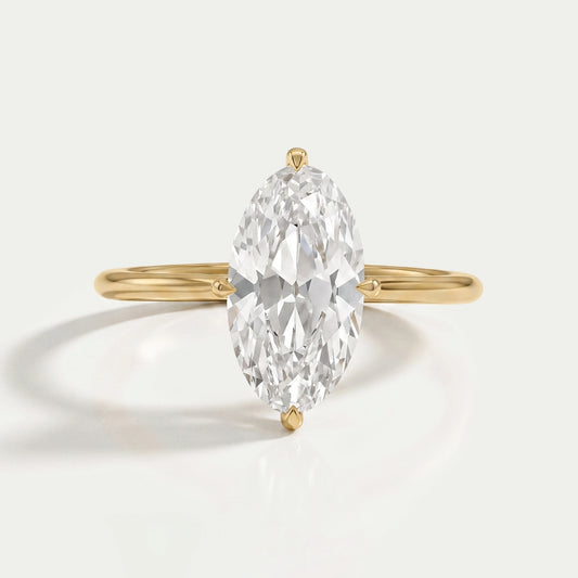 Old Mine Moval Lab Diamond Solitaire Engagement Ring Ring