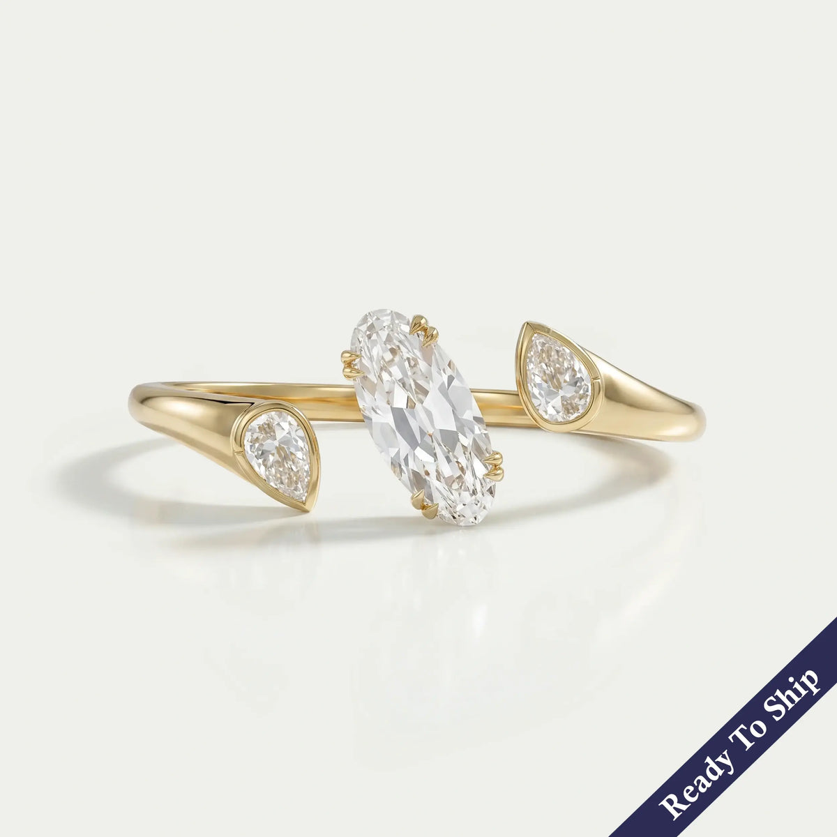Lab Diamond Two Finger Trio Ring