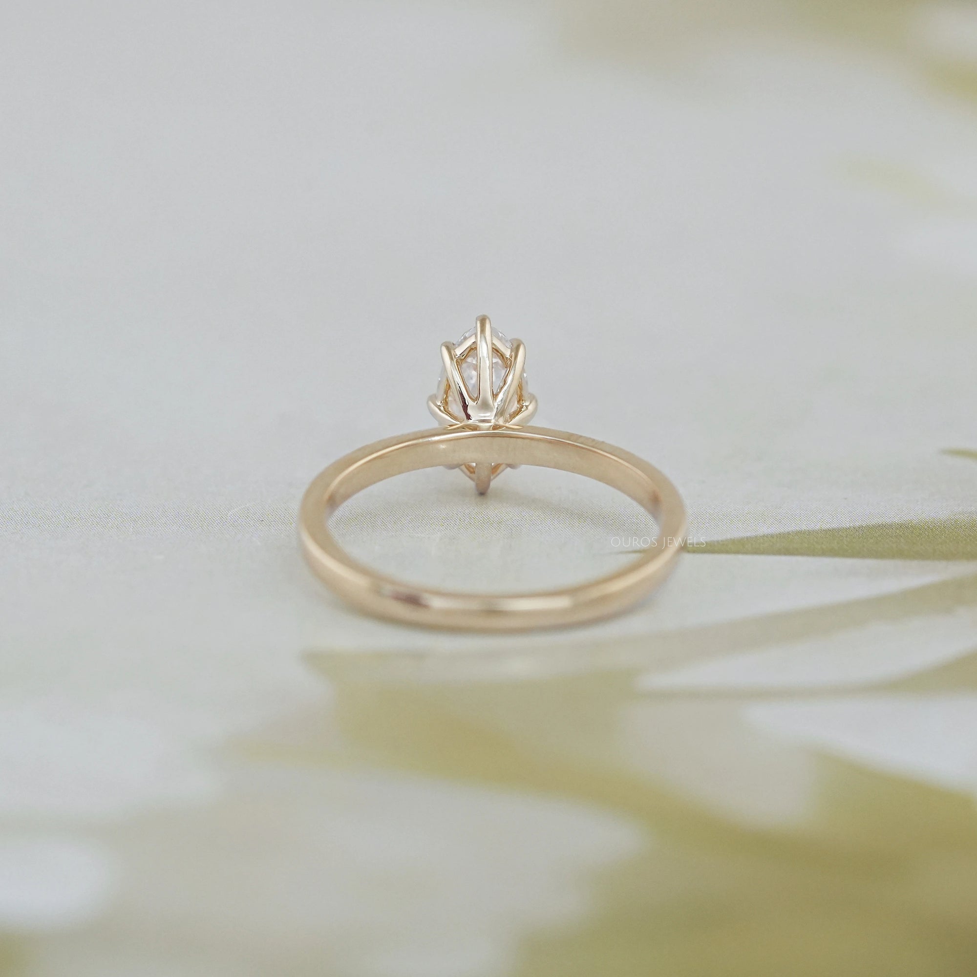 Old Mine Moval Cut Solitaire Engagement Ring Rings