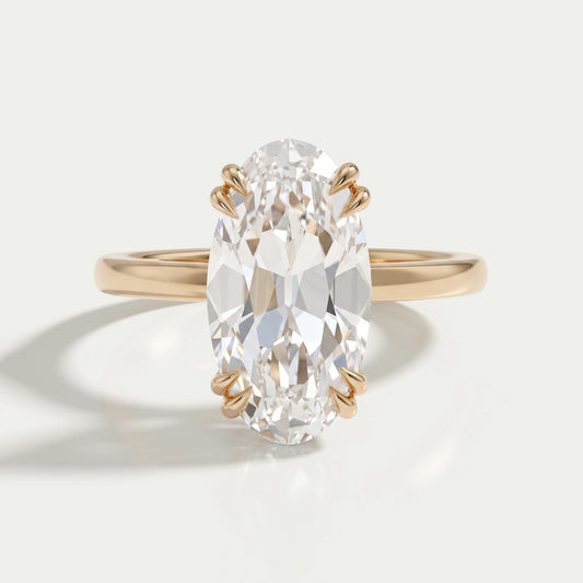 Old Mine Moval Cut Solitaire Engagement Ring Rings