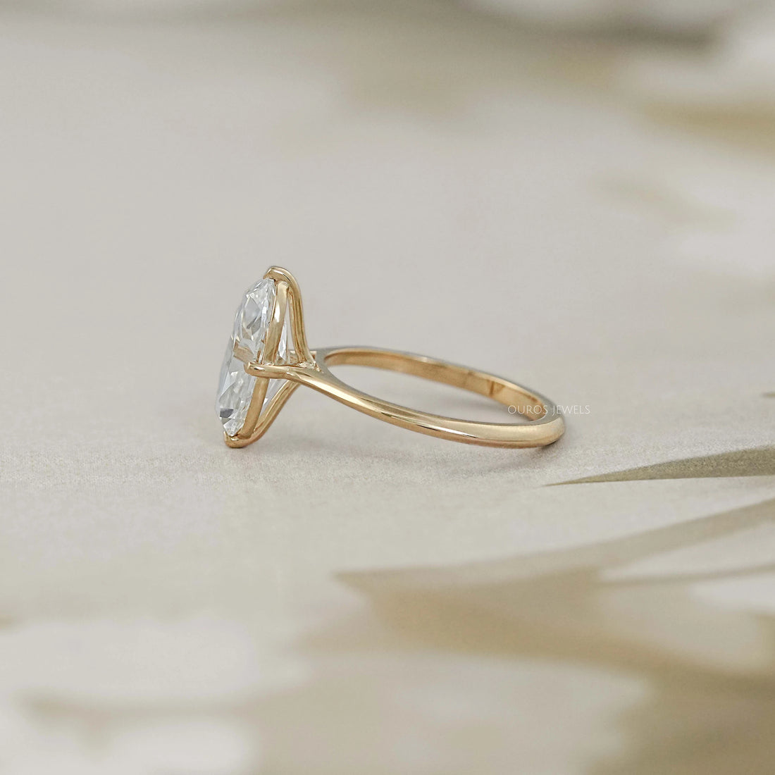 Old Mine Moval Lab Diamond Solitaire Engagement Ring Ring
