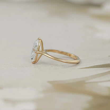 Old Mine Moval Lab Diamond Solitaire Engagement Ring Ring