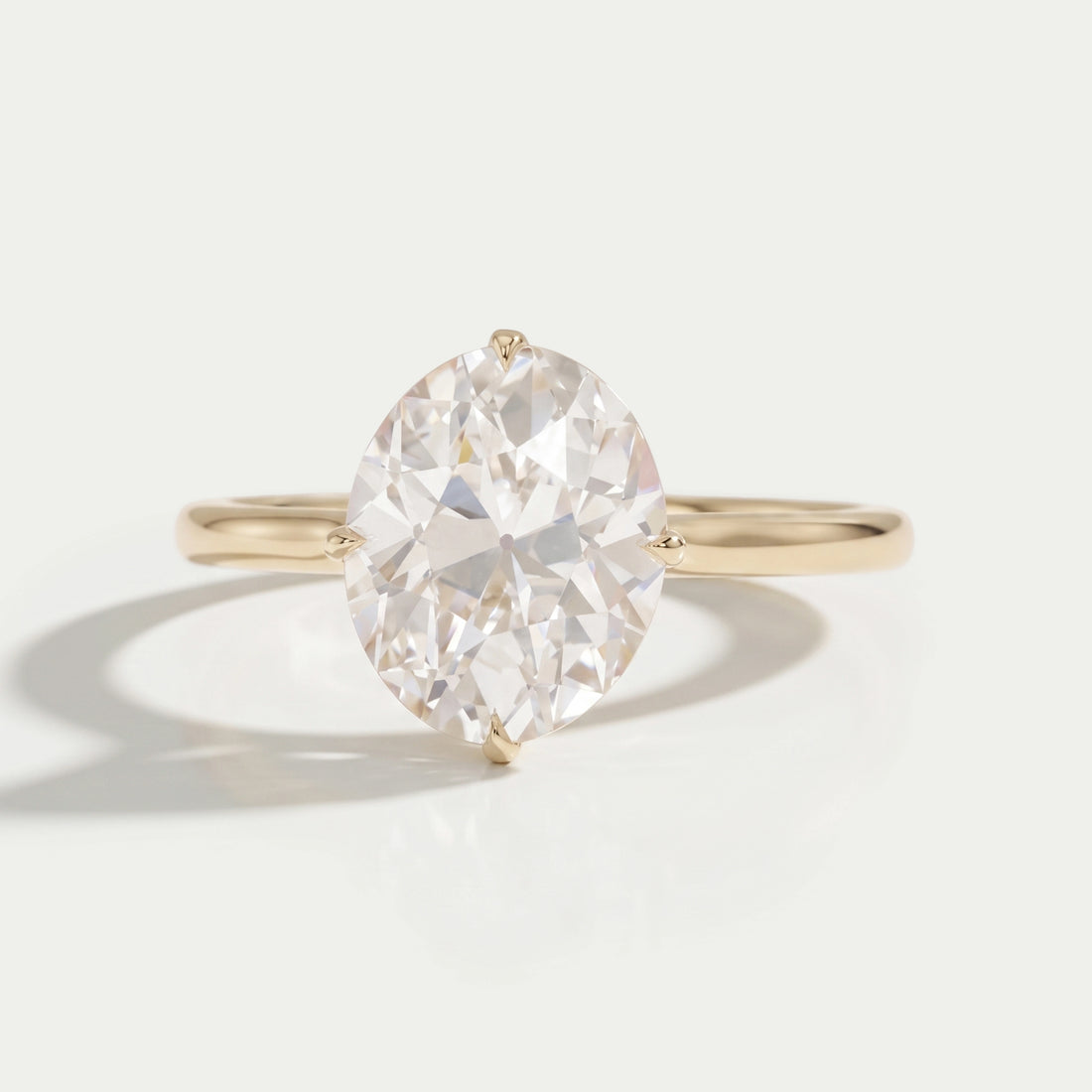 Solitaire Old Mine Oval Diamond Ring Rings