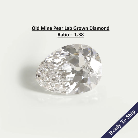 3.53 CT Old Mine Pear Lab Grown Loose diamond