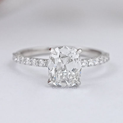 Old Mine Cushion Cut Solitaire Accent Ring Ring