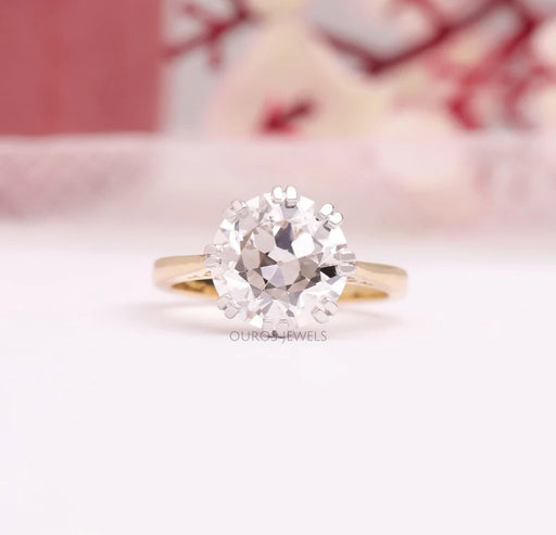 old european round diamond solitaire ring 