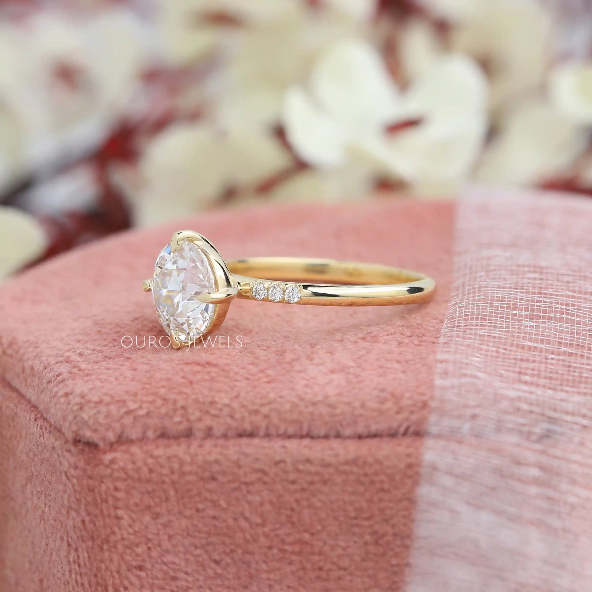 Old European Round Cut Solitaire Engagement Ring Rings