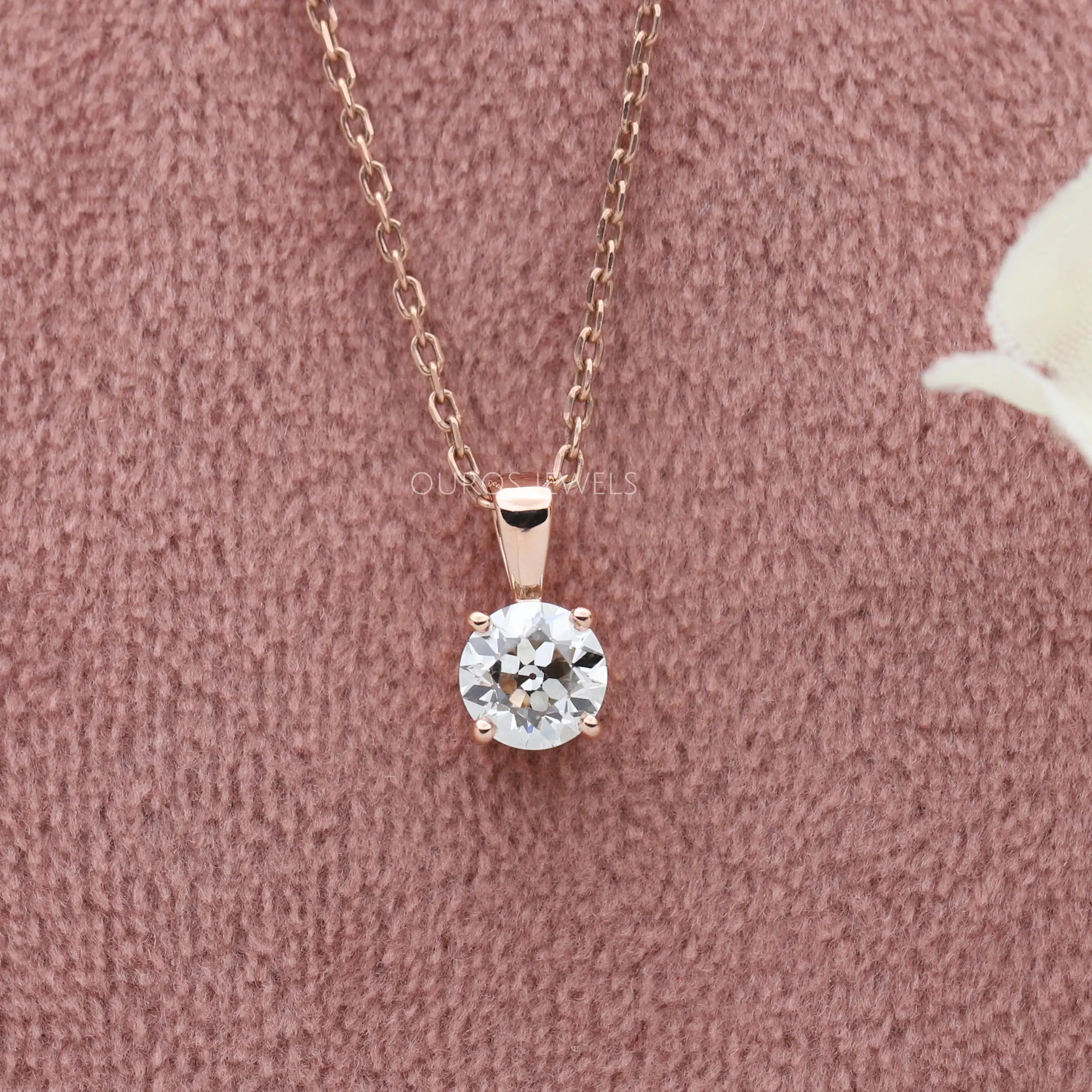 Old European Round Cut  Solitaire Pendant