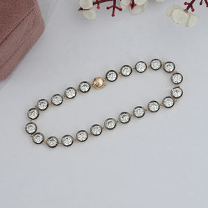 Round Cut Bezel Set Diamond Bracelet In Old European Shape