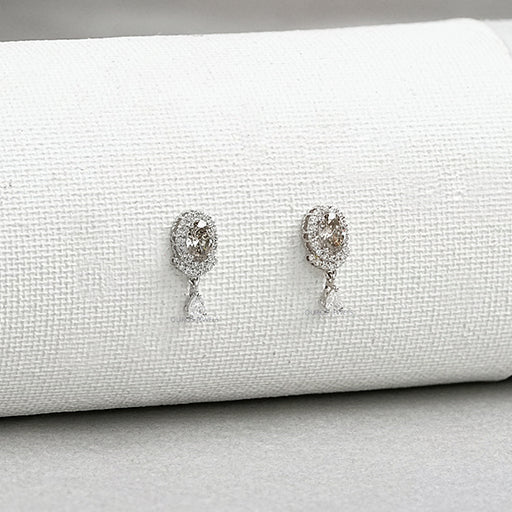 Olive Oval Cut Lab Diamond Drop Earrings