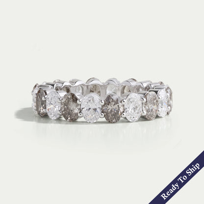 Olive Oval Full Eternity Wedding Ring