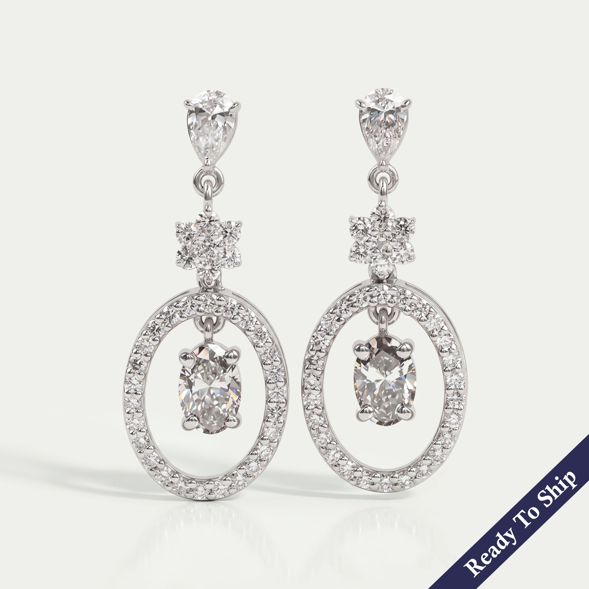 Olive Oval Lab Diamond Drop Earrings Earrings