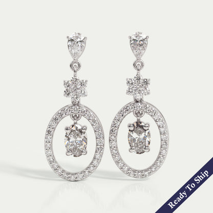 Olive Oval Lab Diamond Drop Earrings Earrings