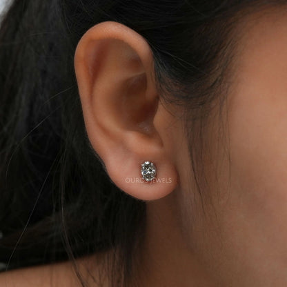 Olive Oval Cut Solitaire Stud Earrings Earring