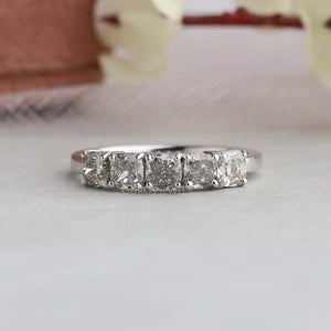 Cushion Cut Lab Grown Diamond Five Stone Ring