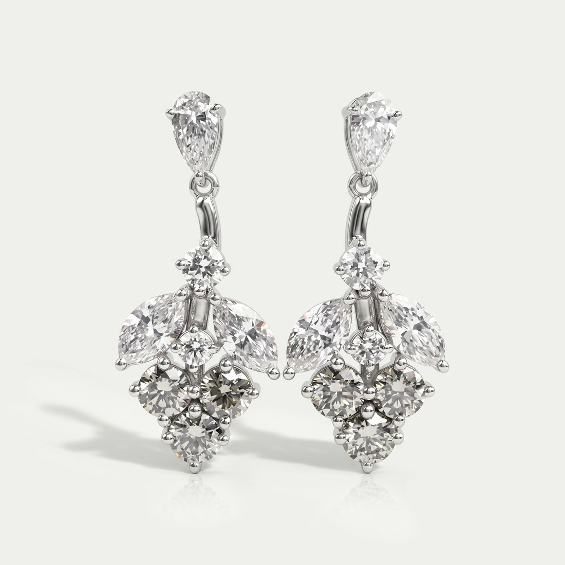 Olive Round Shape Cluster Diamond Earrings Earrings