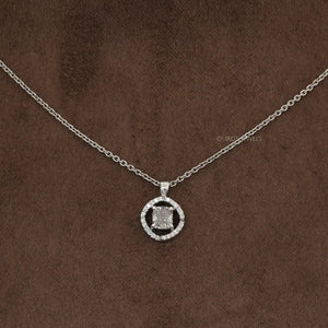 Fancy Olive  Cushion  Cut Halo Pendant