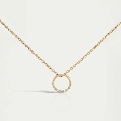 Open Circle Round Lab Diamond Pendant Necklaces