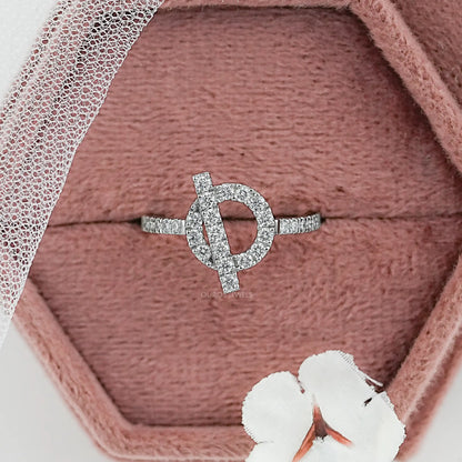 Open Circle Round Diamond Loop Engagement Ring Ring