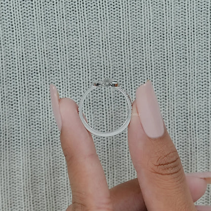 Open Circle Round Diamond Loop Engagement Ring Ring