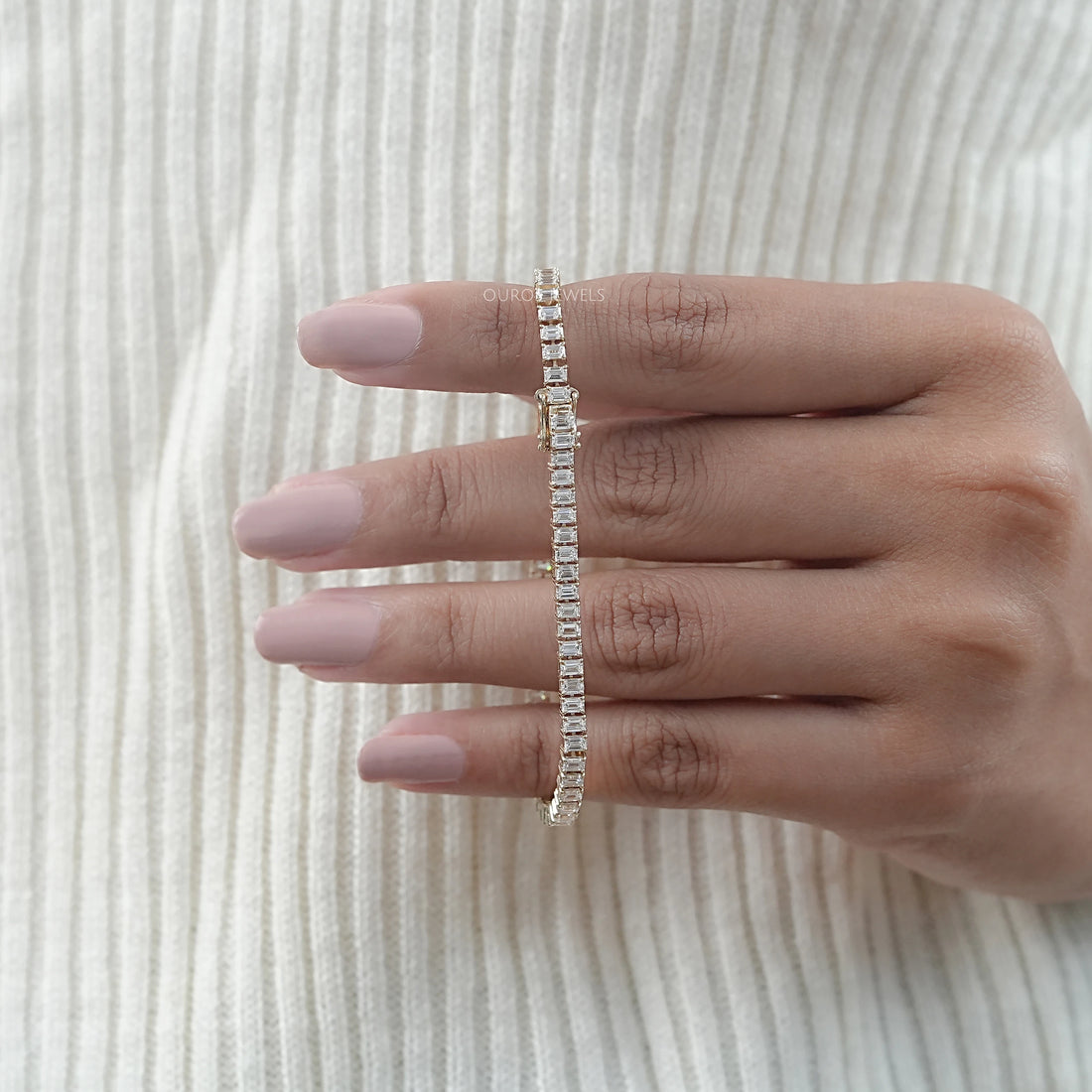 Lab Grown Emerald Cut Diamond Bracelet Bracelet