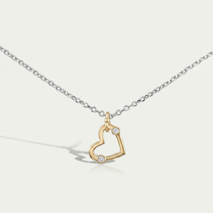 Lab Diamond Open Heart Shape Pendant Necklaces