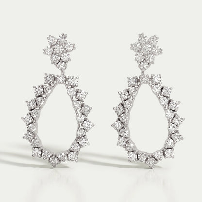 Open Pear Style Drop Dangle Earrings