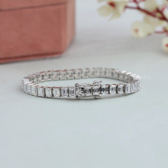 Emerald Cut Lab Grown Diamond Tennis Bracelet