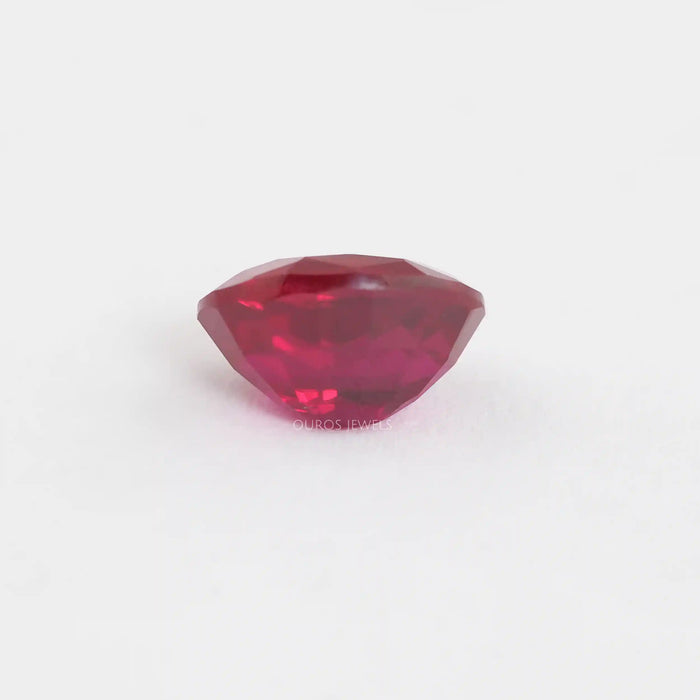 Zambian Ruby Oval Cut Gemstone With IGI  Certified Diamond