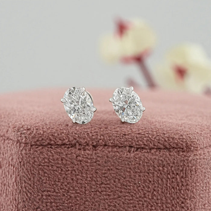 Oval Cut Lab Diamond Stud Earrings