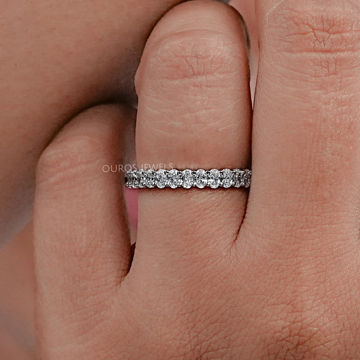 Diamond Wedding Ring With Eternity Oval Cut