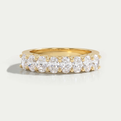 Oval Shape Half Eternity Wedding Band