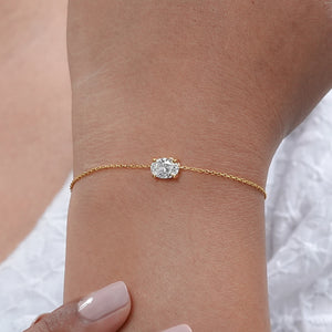 Oval Cut Lab Grown Solitaire Diamond Bracelet