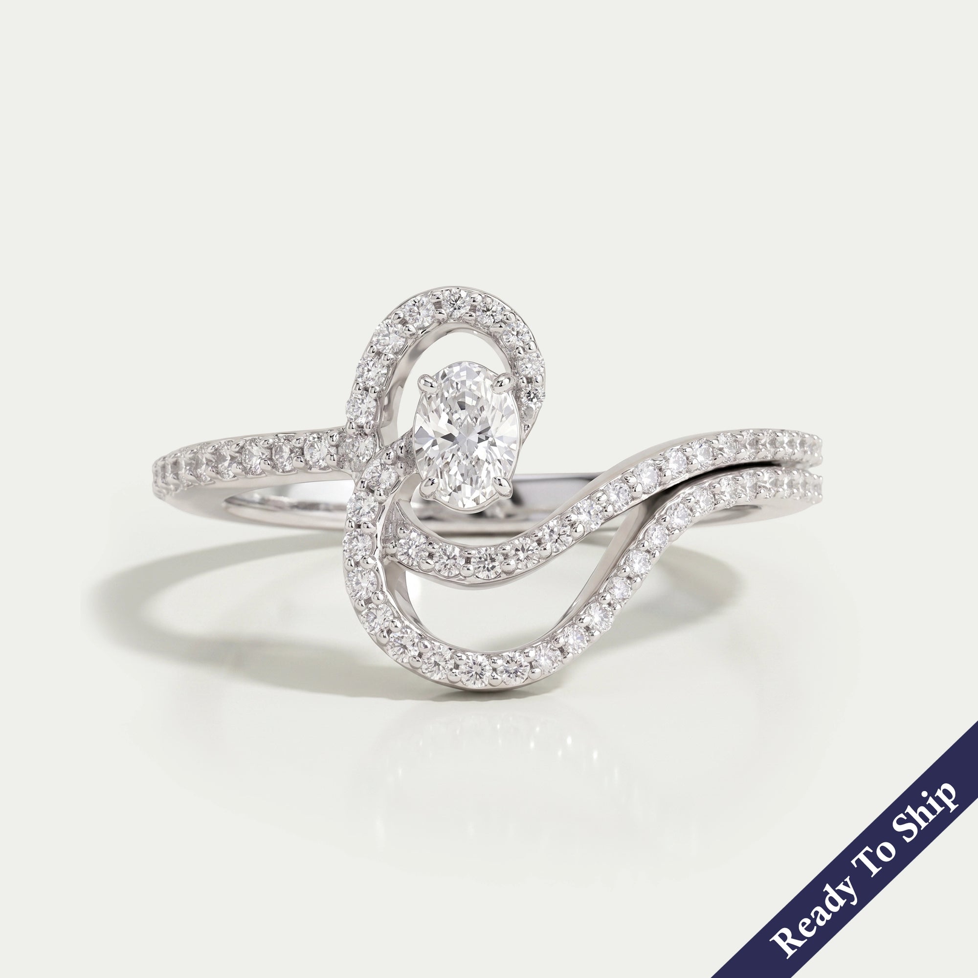 Oval Cut Lab Grown Diamond Bridal Engagement Ring