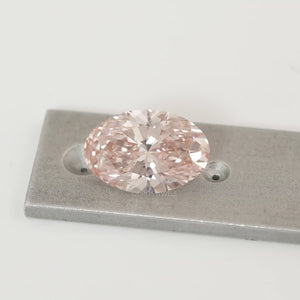 Pink Oval Cut Lab Diamond With Fancy Intense