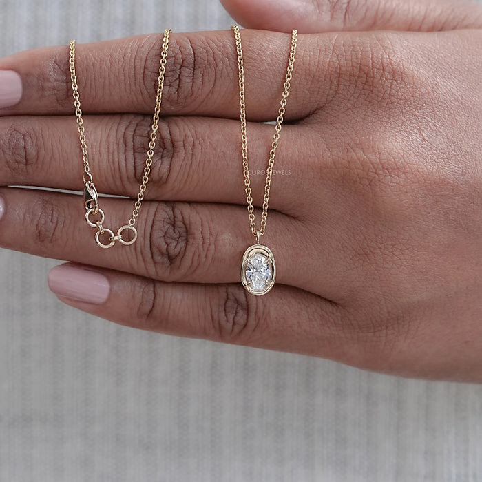 Oval Lab Diamond Molten Heirloom Pendant