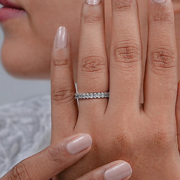 Diamond Wedding Ring With Eternity Oval Cut