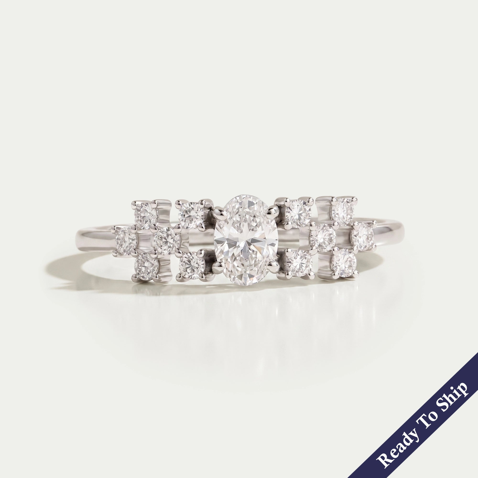 Oval Cut Cluster Diamond Ring
