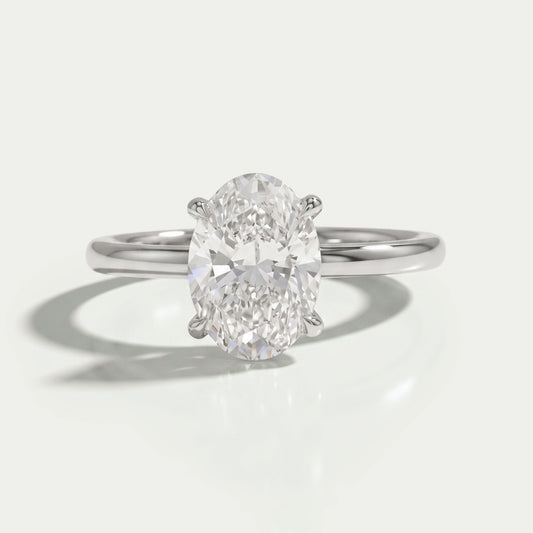 IGI Certified Oval Cut Solitaire Engagement Ring Ring