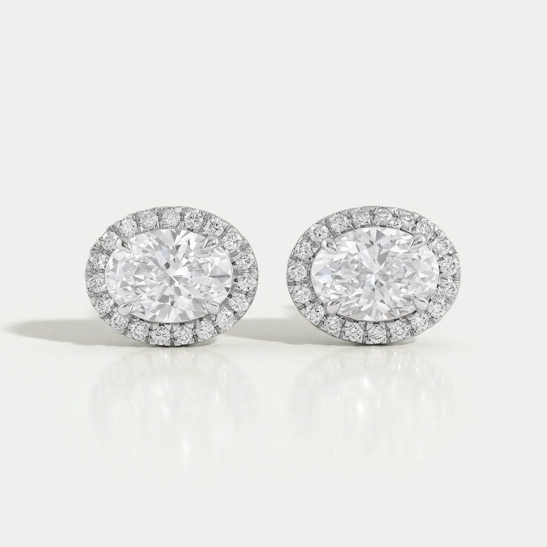 Oval Lab Diamond Halo Stud Earrings Earring